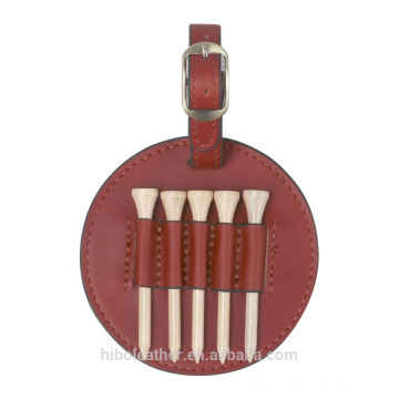 Golf accessories supplier custom made leather golf tee carrier